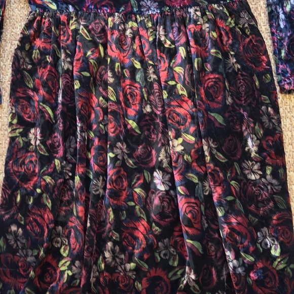 Vintage Handmade Velvet Floral Maxi Dress - Picture 5 of 13